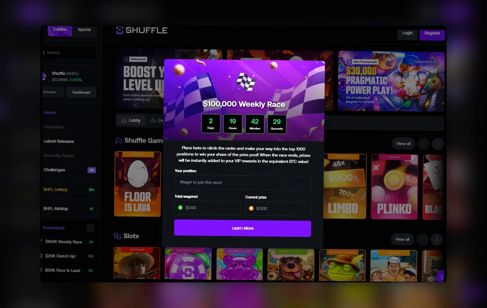 Shuffle Casino welcome bonus United Kingdom