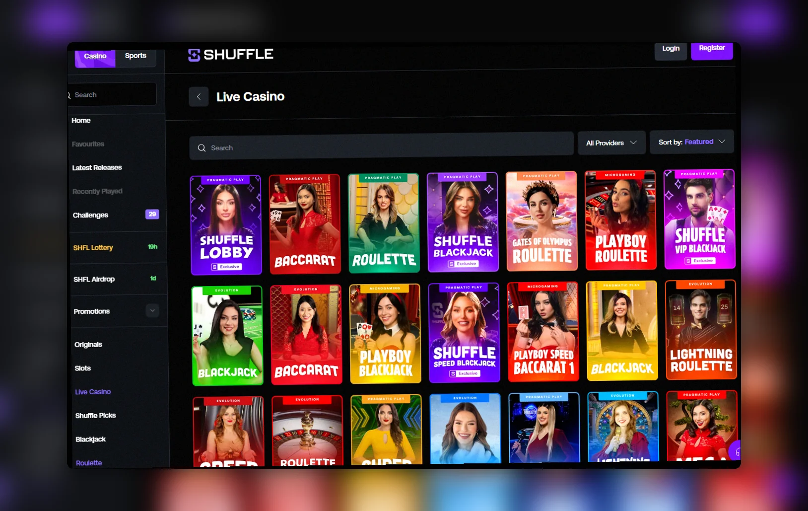 Shuffle Casino live casino United Kingdom